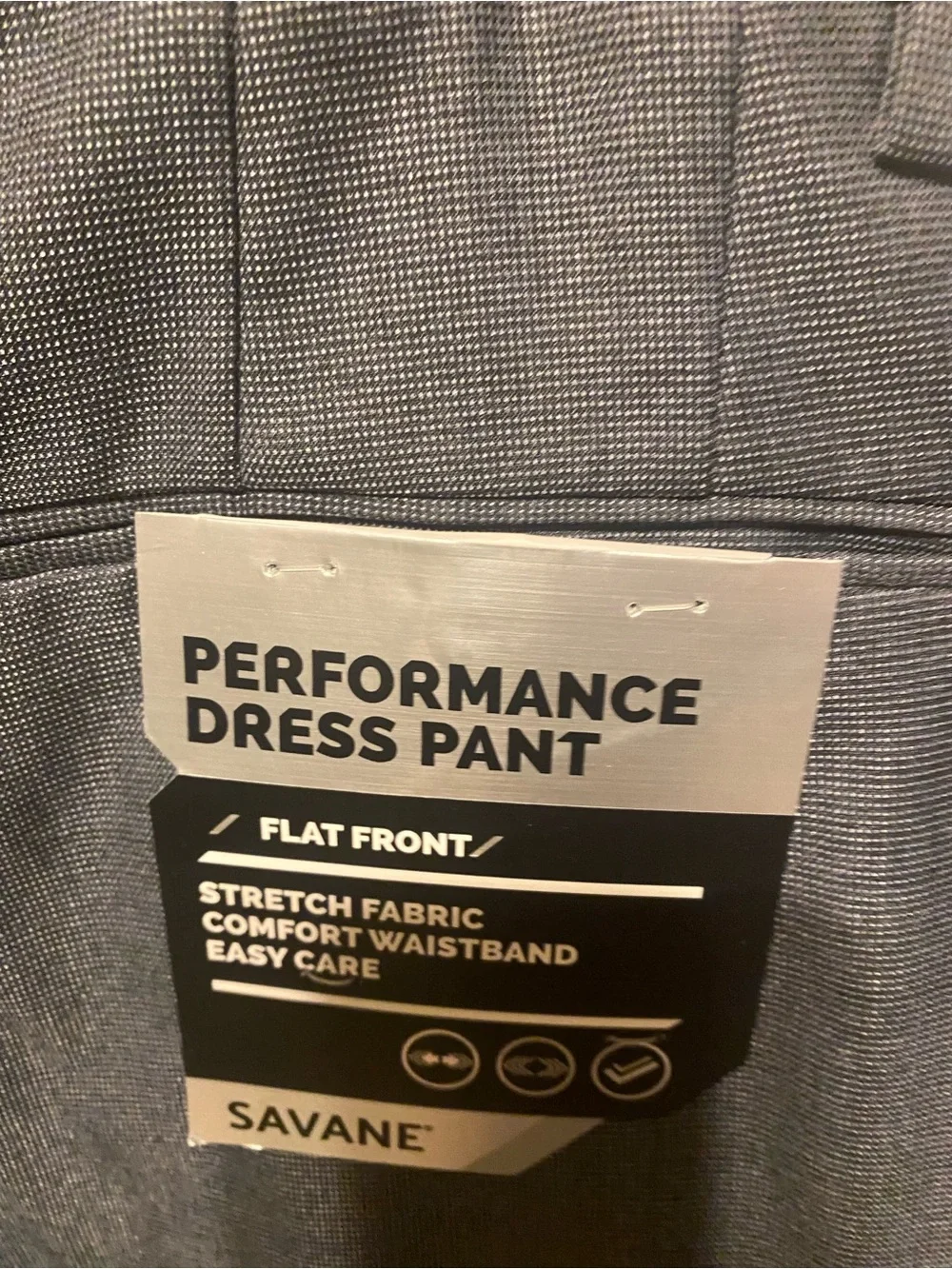 Savane Performance Dress Pants Grey Flat Front Brushed Nickel 42x32 NWT